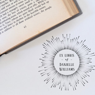 Hypnotising Sun Rays Ex Libris Custom Name Book Self-inking Stamp
