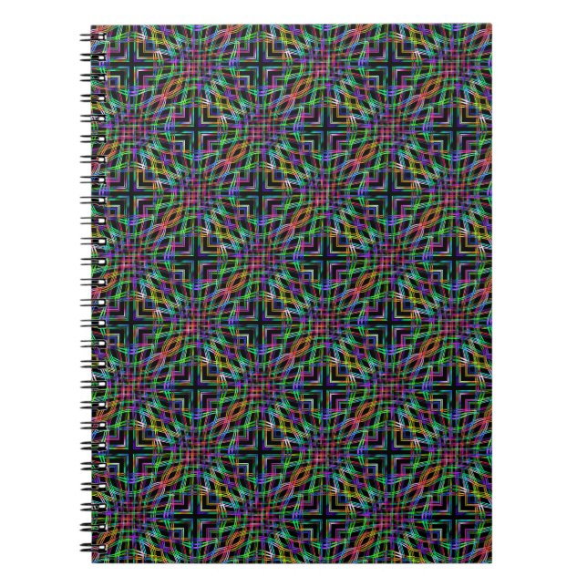 hypnotising waves of colour notebook (Front)