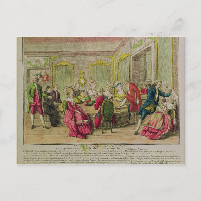 Hypnotism Session with Franz Anton Mesmer  1784 Postcard (Front)