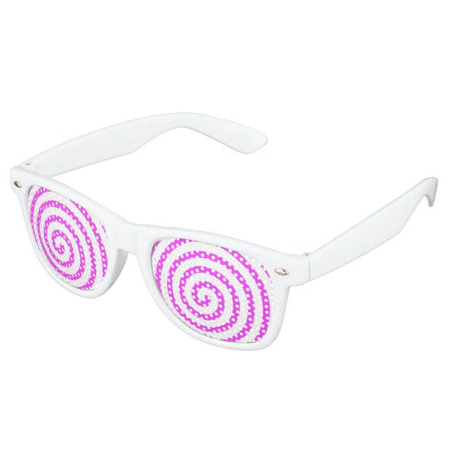 Hypnotized Pink Retro Sunglasses (Angled)