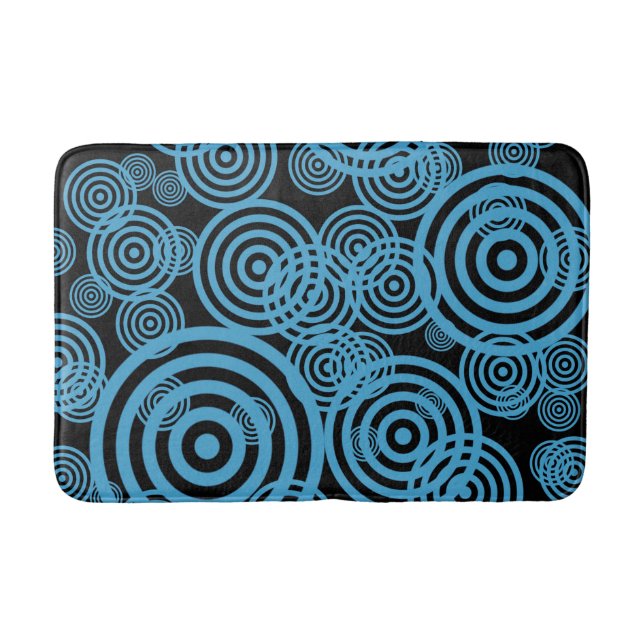 Hypnotizing circles - blue bath mat (Front)