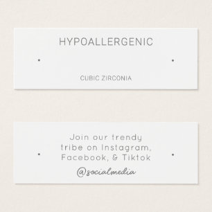 Hypoallergenic Jewelry Display Card