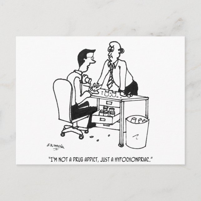 Hypochondriac Cartoon 3104 Postcard (Front)