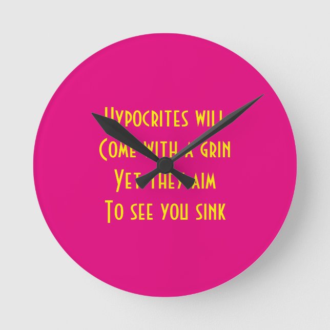 Hypocrites Round Clock (Front)