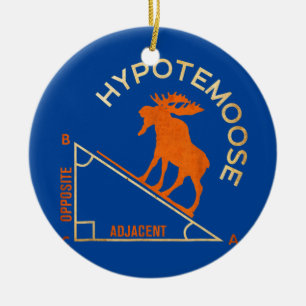 Hypotemoose Funny Mathematics Nerds Math Teacher Ceramic Ornament