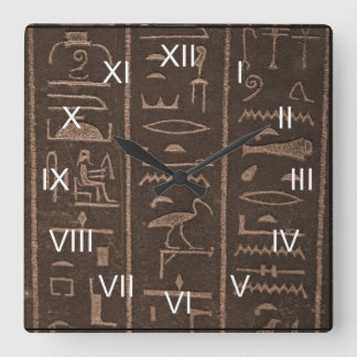 Hyroglifics Square Wall Clock