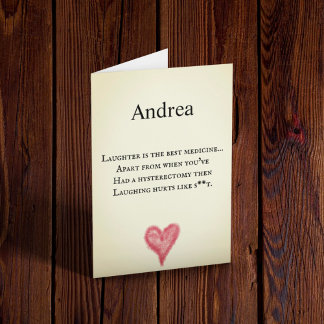 Hysterectomy Recovery Funny Customizable Card