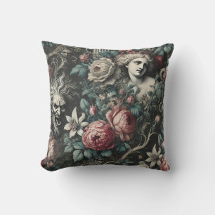 Hysteria Hides in the Blooms – Gothic Victorian Cushion