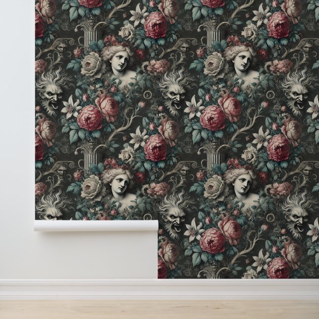Hysteria Hides in the Blooms – Gothic Victorian Wallpaper (Application)