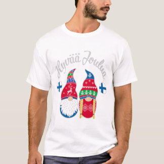 Hyvaa joulua finnish merry christmas finland tontt T-Shirt