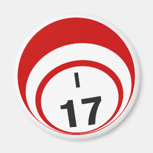 I17 bingo ball fridge magnet