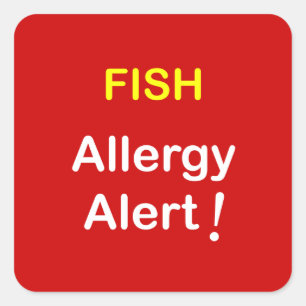 i7 - Allergy Alert - FISH. Square Sticker