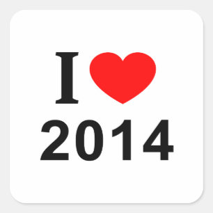I ❤️ 2014 I LOVE 2014 I HEART 2014 SQUARE STICKER