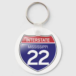 I-22 Mississippi Keychain