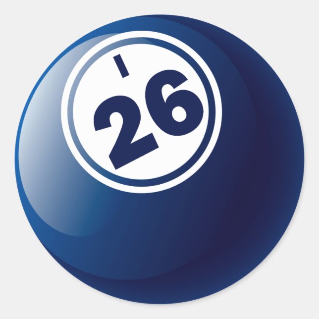 I 26 BINGO BALL CLASSIC ROUND STICKER (Front)