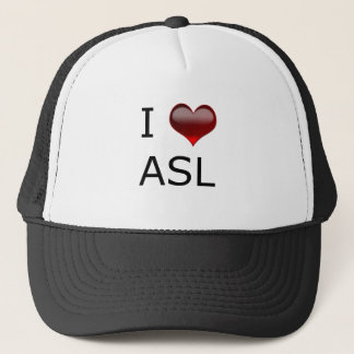 I <3 ASL TRUCKER HAT