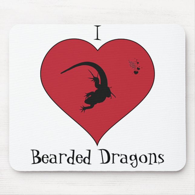 I <3 Bearded Dragons Mouse Pad (Front)