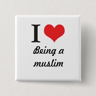 I <3 being a muslim! 15 cm square badge