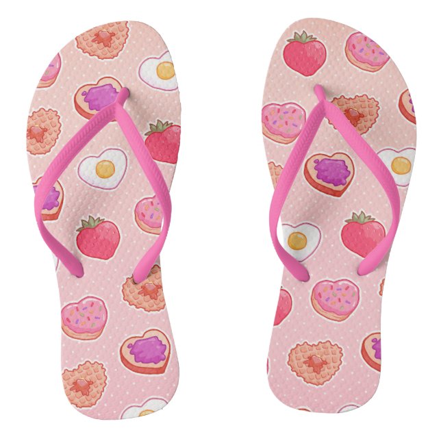I <3 Breakfast Flip Flops (Footbed)