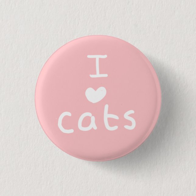 i <3 cats badge (Front)