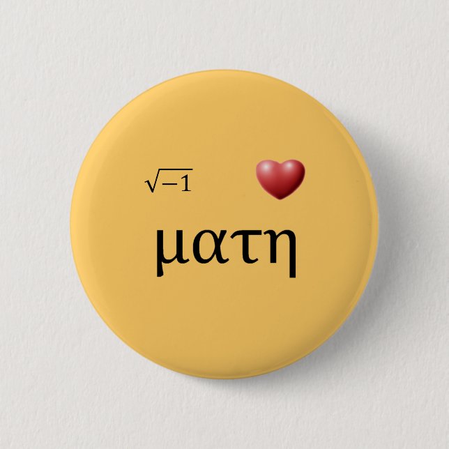 i <3 Math 6 Cm Round Badge (Front)