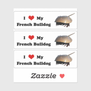 I <3 my french bulldog (horseshoe crab) sticker