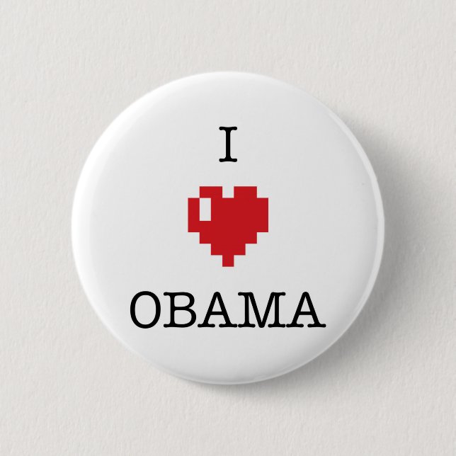 I <3 Obama button badges (Front)