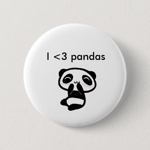 I <3 pandas 6 cm round badge