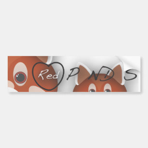I <3 Red Pandas Bumper Sticker