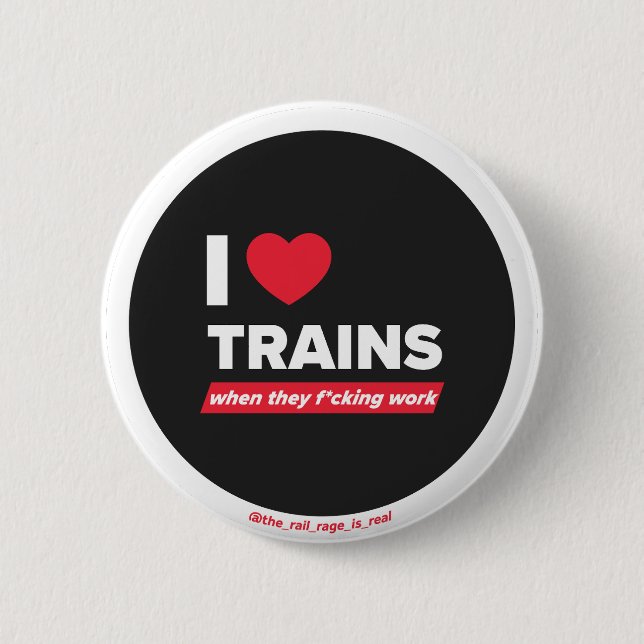 I <3 Trains - Badge (Front)