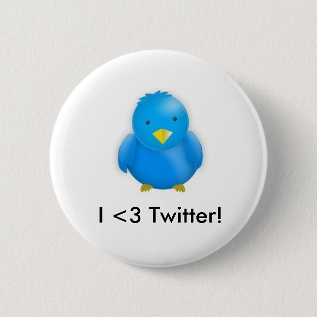 I <3 Twitter!_Button 6 Cm Round Badge (Front)