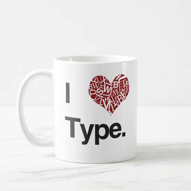 I <3 Type Coffee Mug (Left)