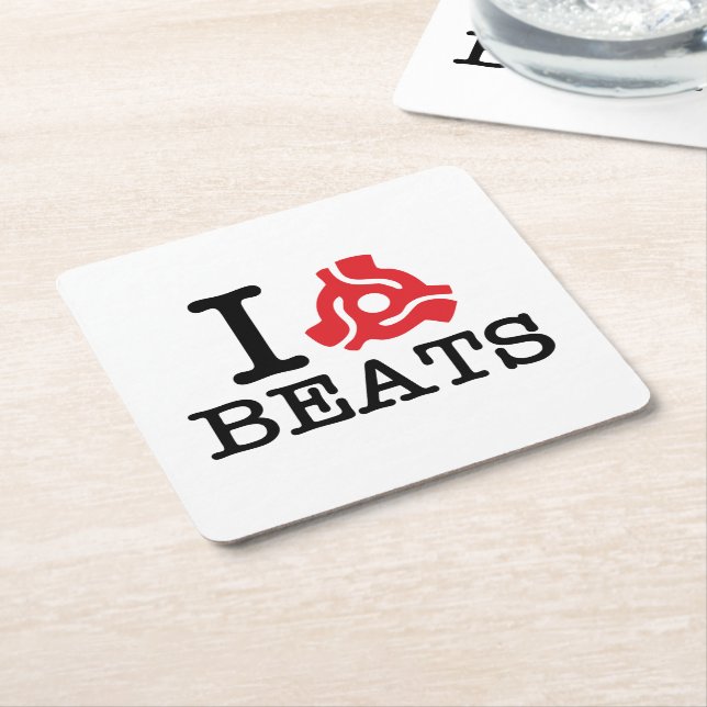I 45 Adapter Beats Square Paper Coaster (Angled)