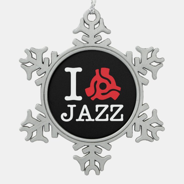 I 45 Adapter Jazz Snowflake Pewter Christmas Ornament (Front)