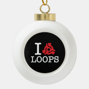I 45 Adapter Loops Ceramic Ball Christmas Ornament