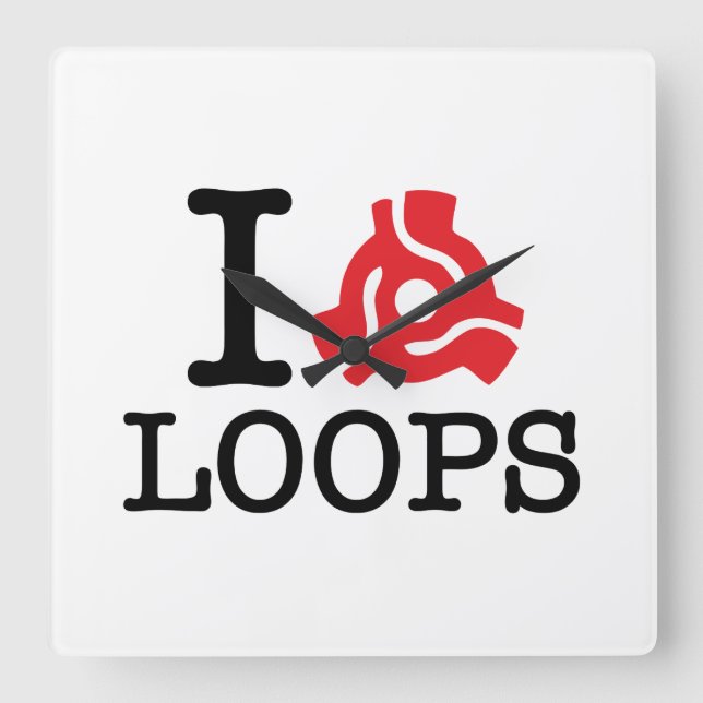 I 45 Adapter Loops Square Wall Clock (Front)