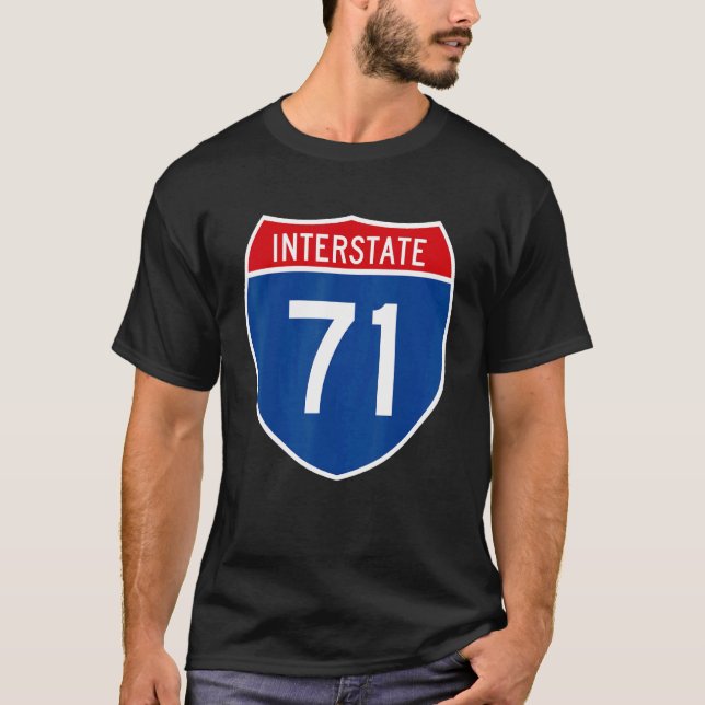 I 71 Interstate Highway Shield Sign A1 T-Shirt (Front)