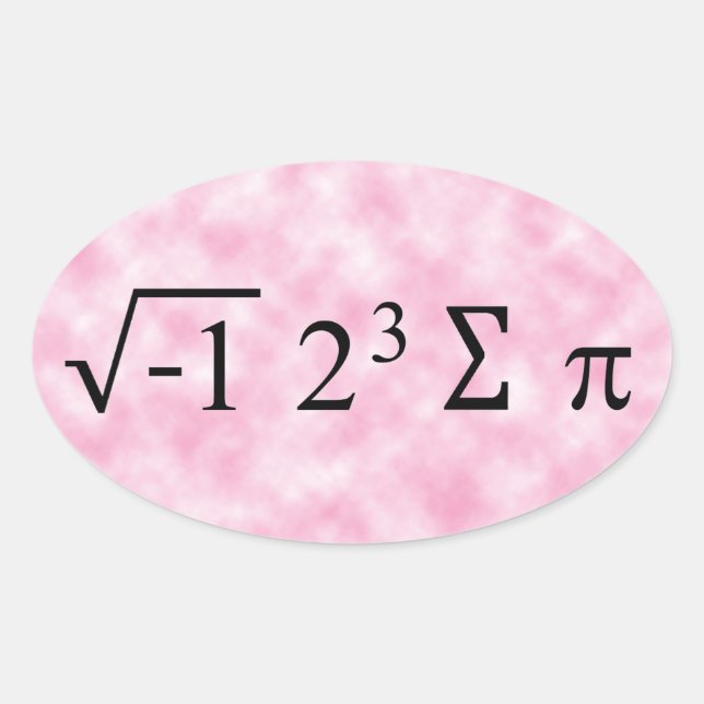 i 8 sum pi Black Text on Pink Oval Sticker (Front)