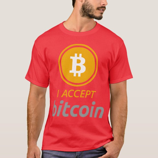 I Accept Bitcoin Accepted Here quote 80s nature fa T-Shirt (Front)