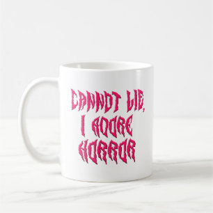 I Adore Horror (Pink Text) Coffee Mug