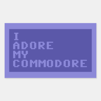 I Adore My Commodore (C64 version) Rectangular Sticker