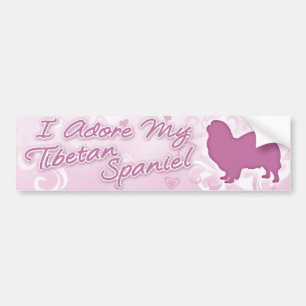 I Adore my Tibetan Spaniel Bumper Sticker