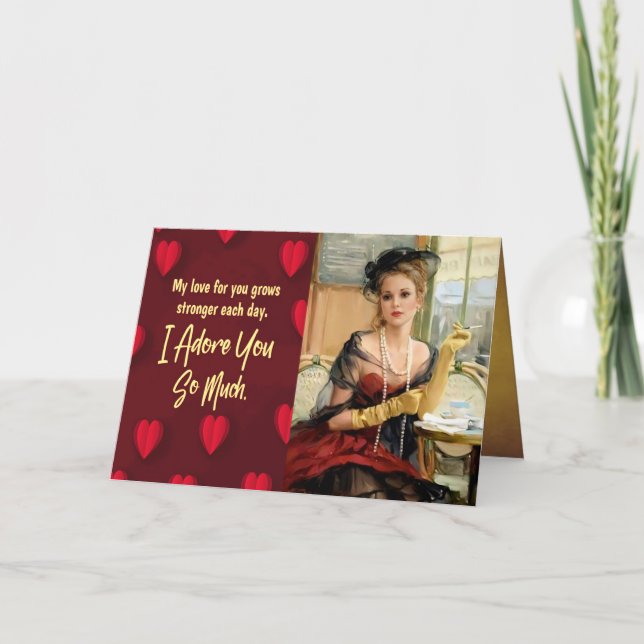 I Adore You Folded Invitation Card (Front)