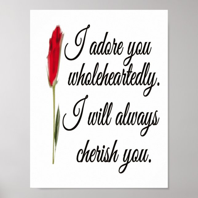 I Adore You Print, Value Poster Paper (Matte) (Front)