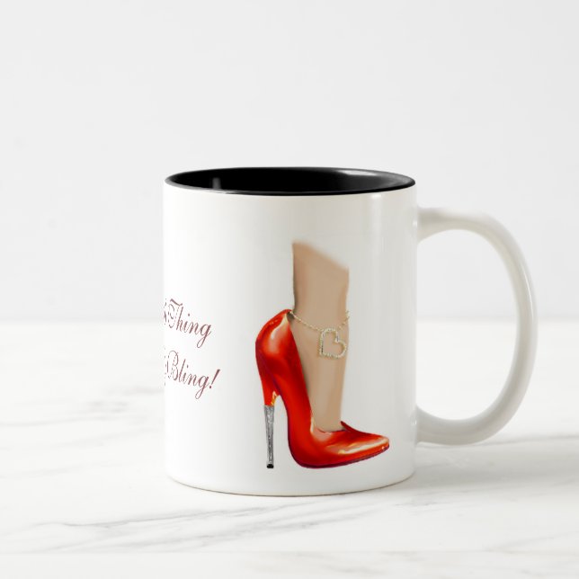 I Ain't A Thing Without My Bling Red Shoes Mug (Right)