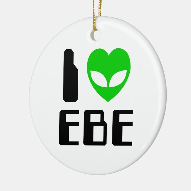I Alien Heart EBE Ceramic Tree Decoration (Left)