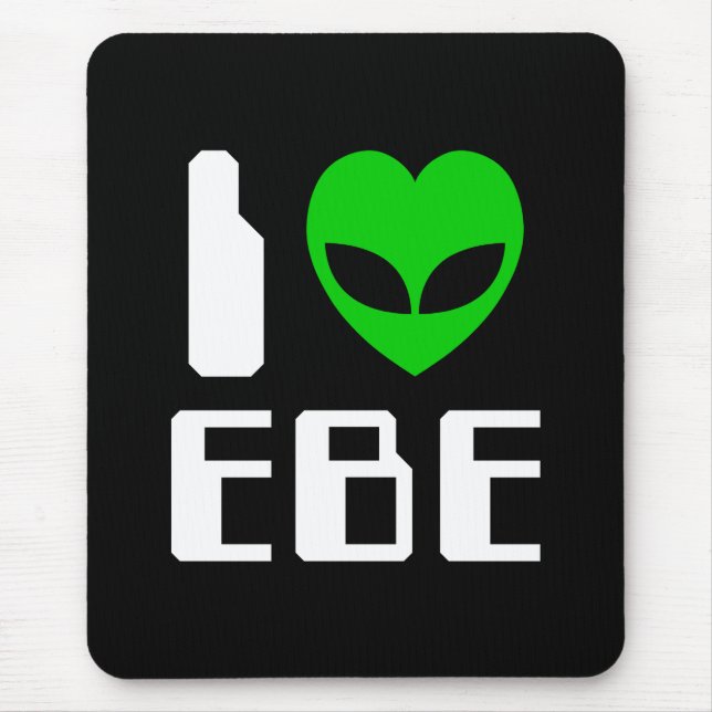 I Alien Heart EBE Mouse Pad (Front)