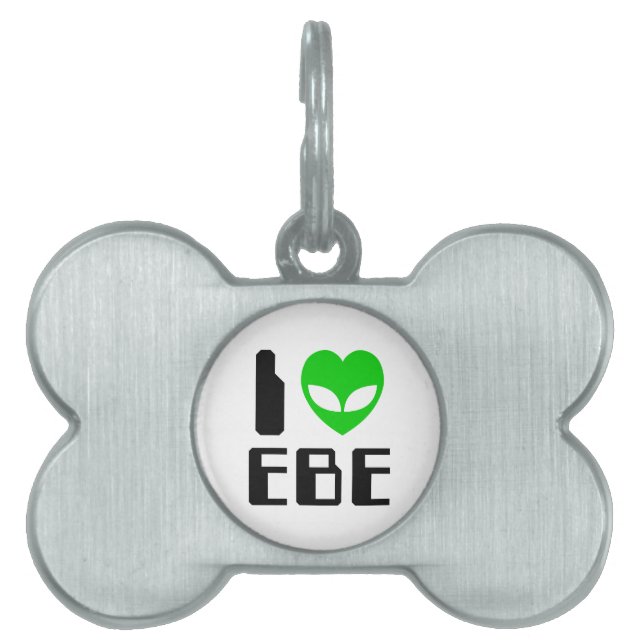 I Alien Heart EBE Pet ID Tag (Front)