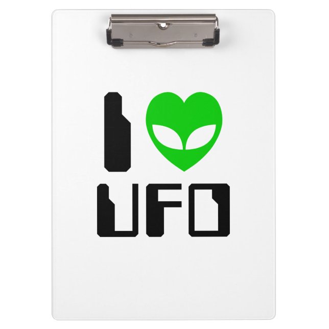I Alien Heart UFO Clipboard (Front)