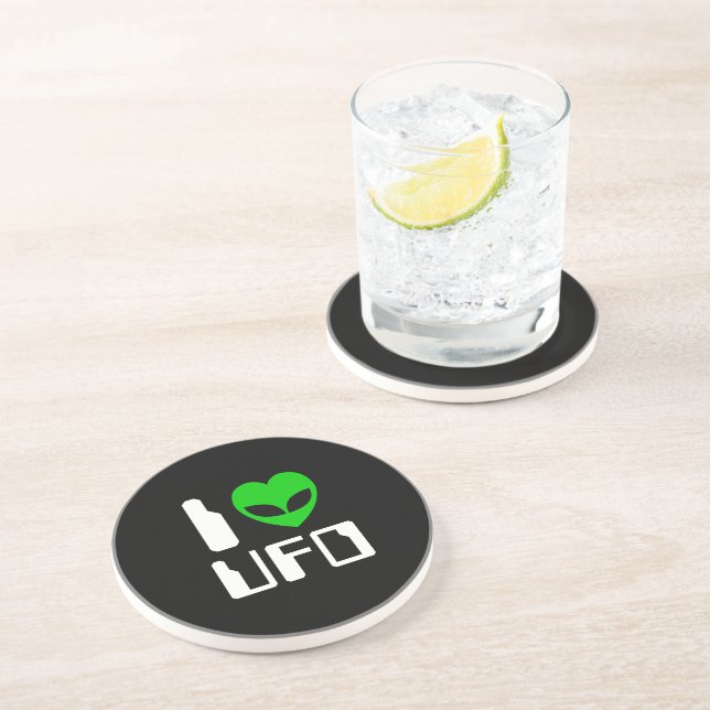 I Alien Heart UFO Coaster (Side)